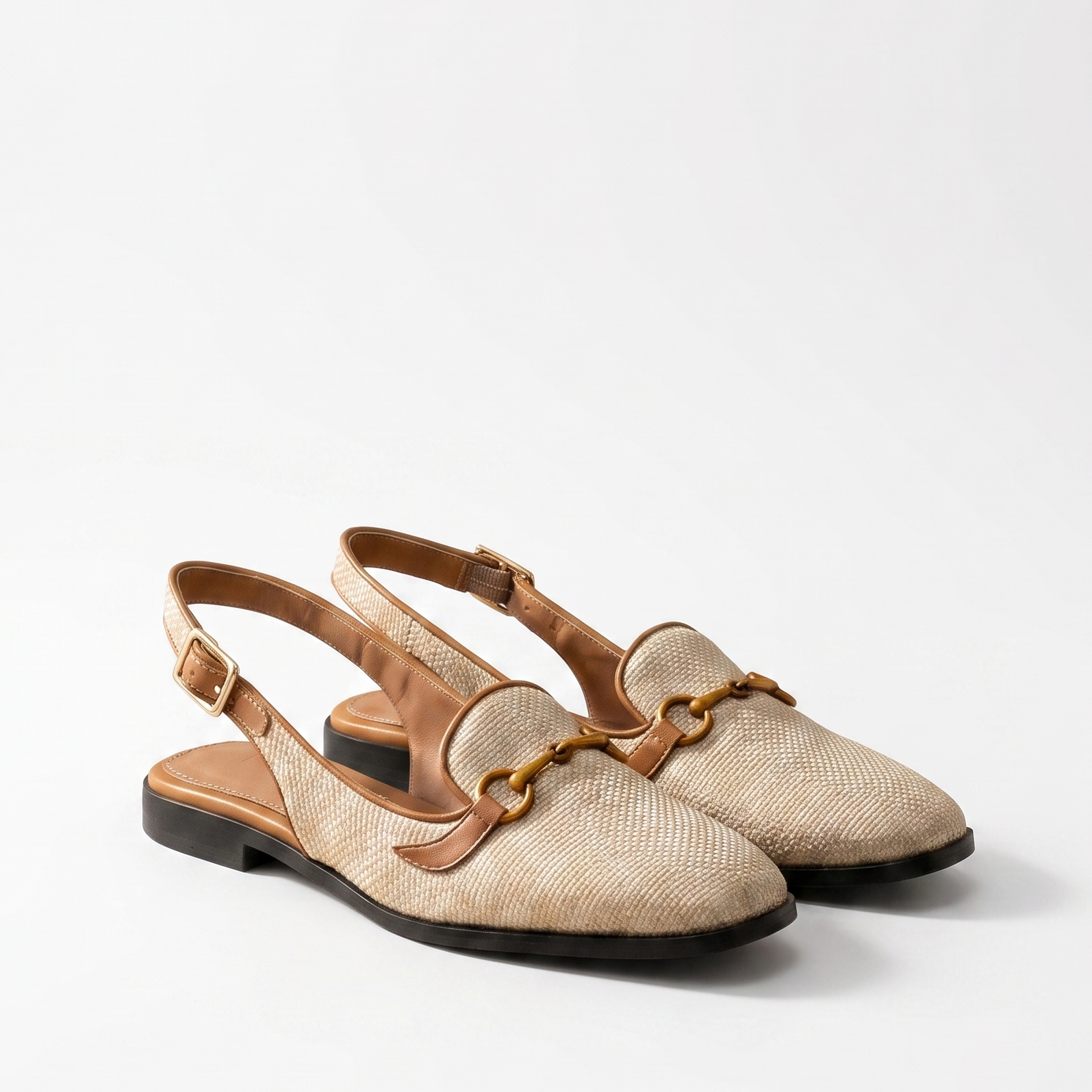 Old Money Women's Metallic Buckle Chic Decor Flat Sandals