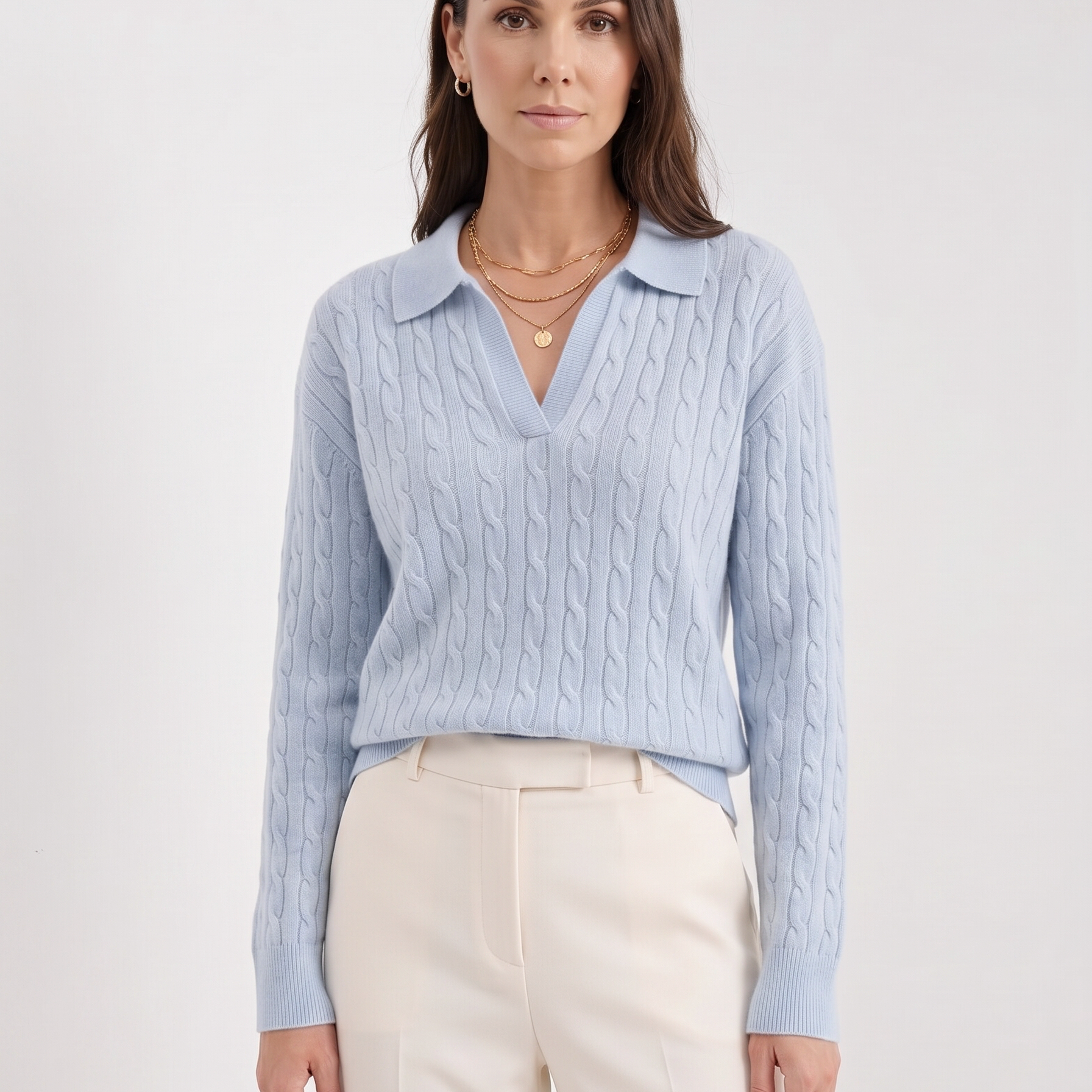 Old Money 100% Wool Oversized Cable Knit Sweater