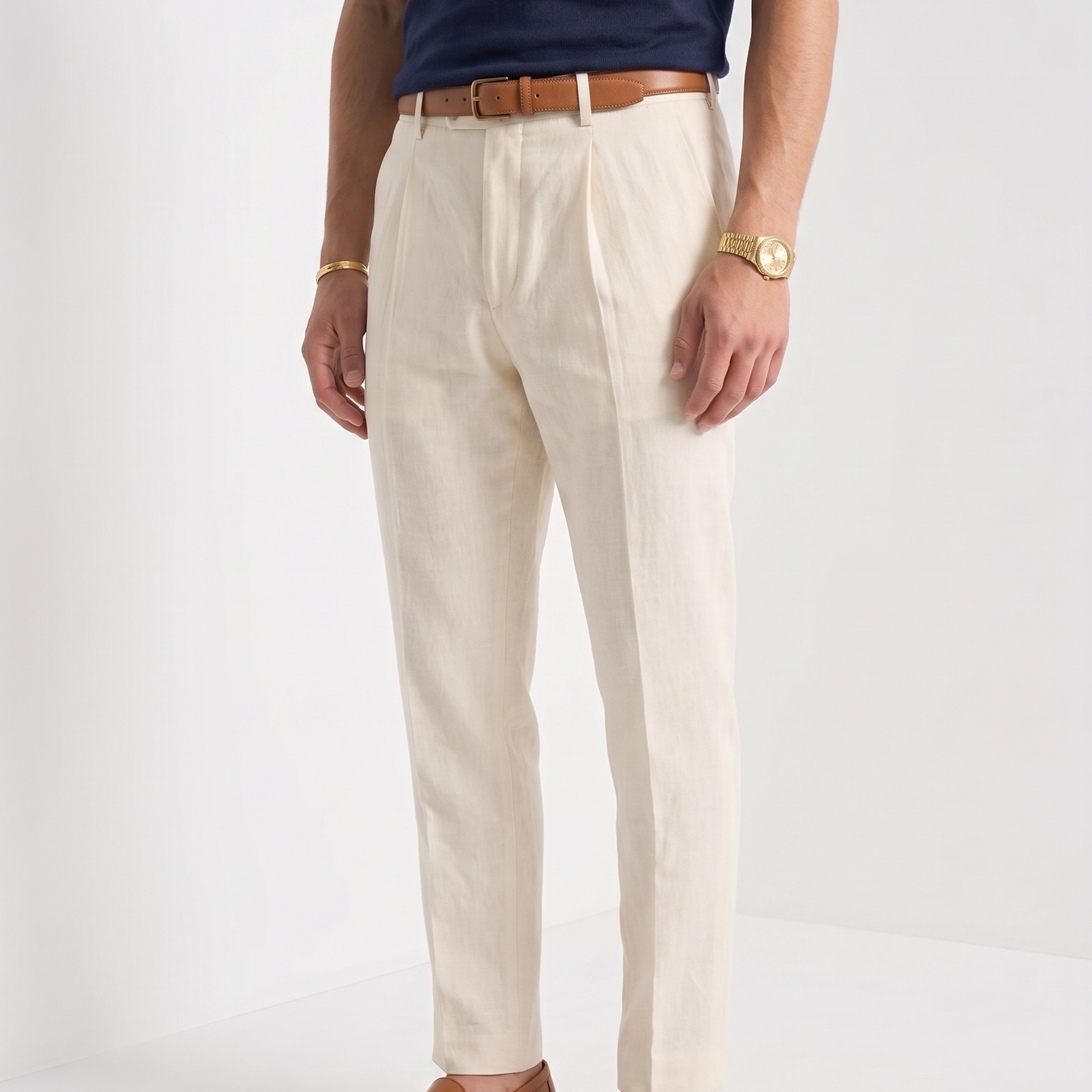 Business Casual BLENIN 100% Linen Pants