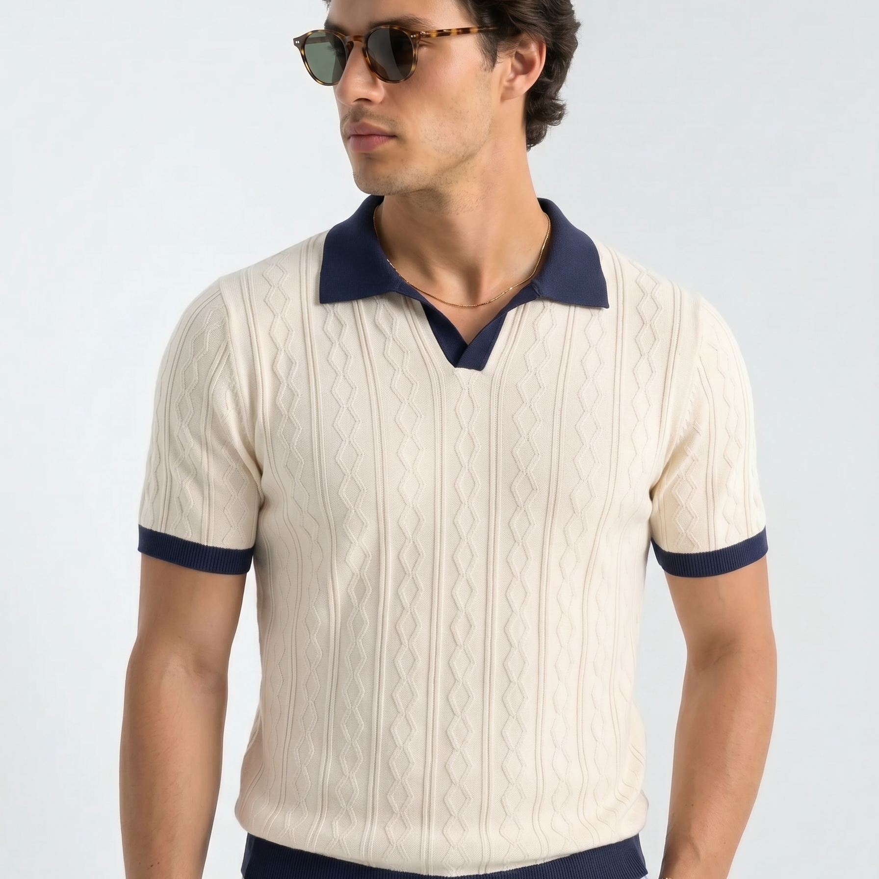 Old Money Diamond Knit Polo