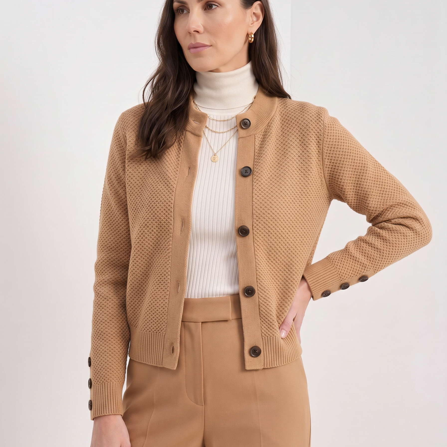 Women Comfortable Snuggle Button Up Sweater