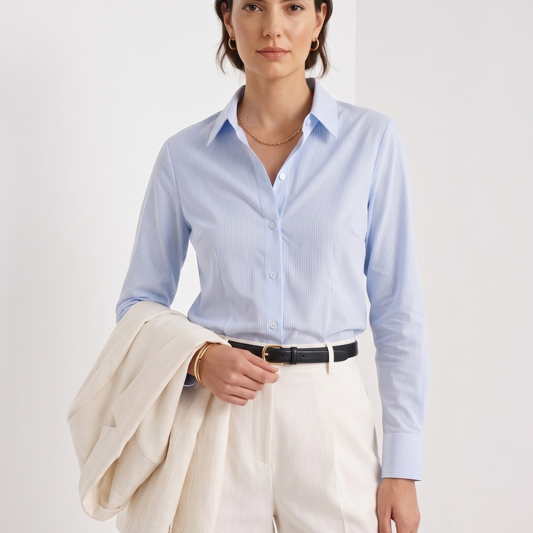 Old Money Thin Stripped Cotton Shirt