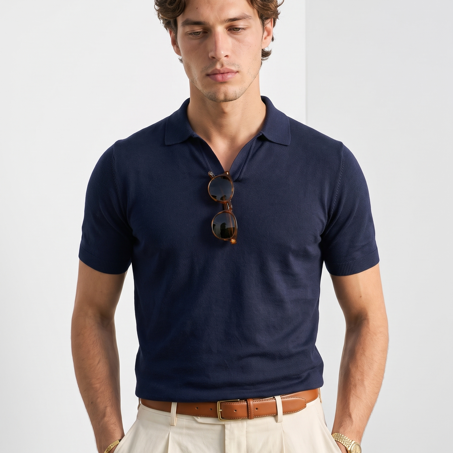 Old Money Ultra Fine 100% Cotton Fitted Polo T-Shirt