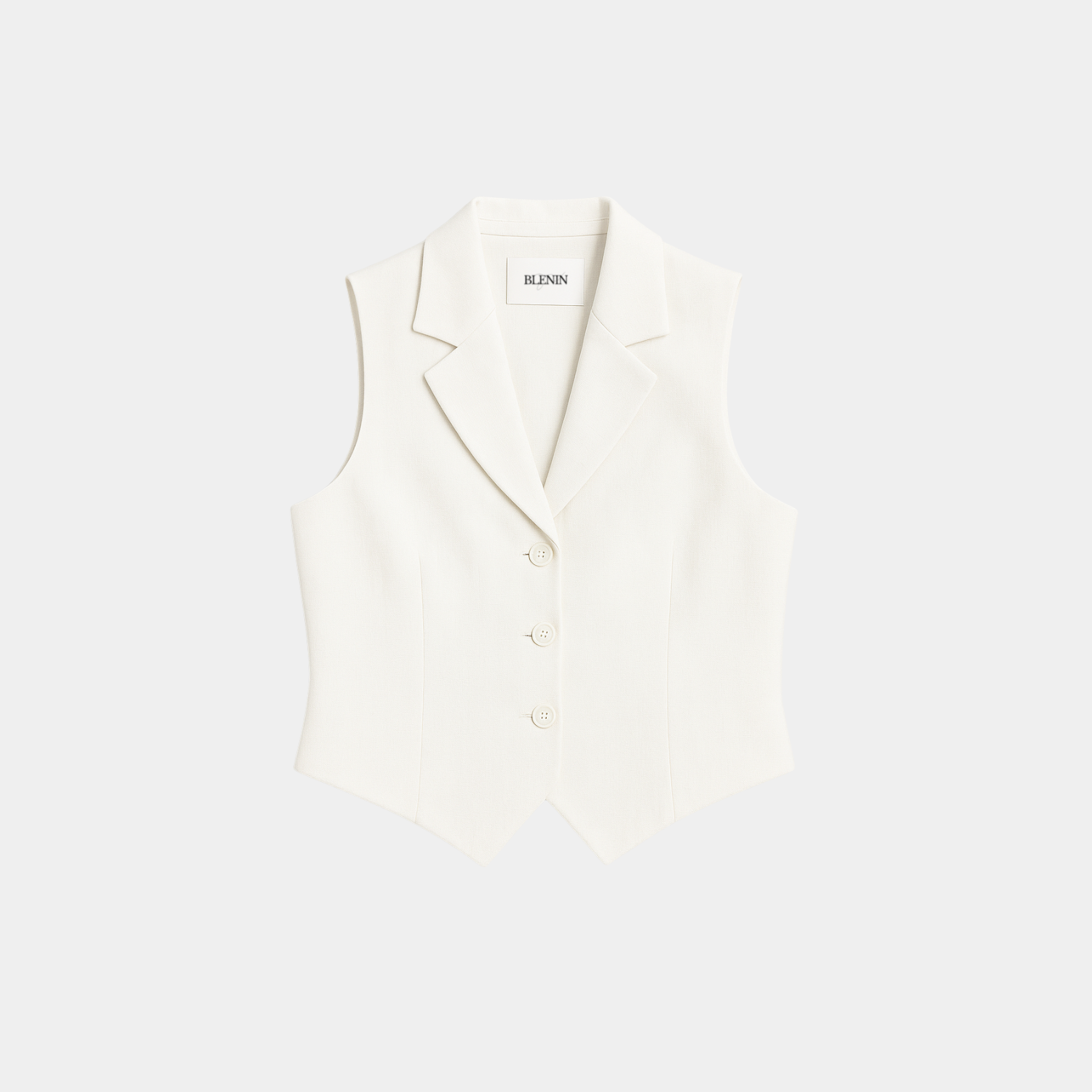 BLENIN Classic Soft Linen Tailored Collared Vest