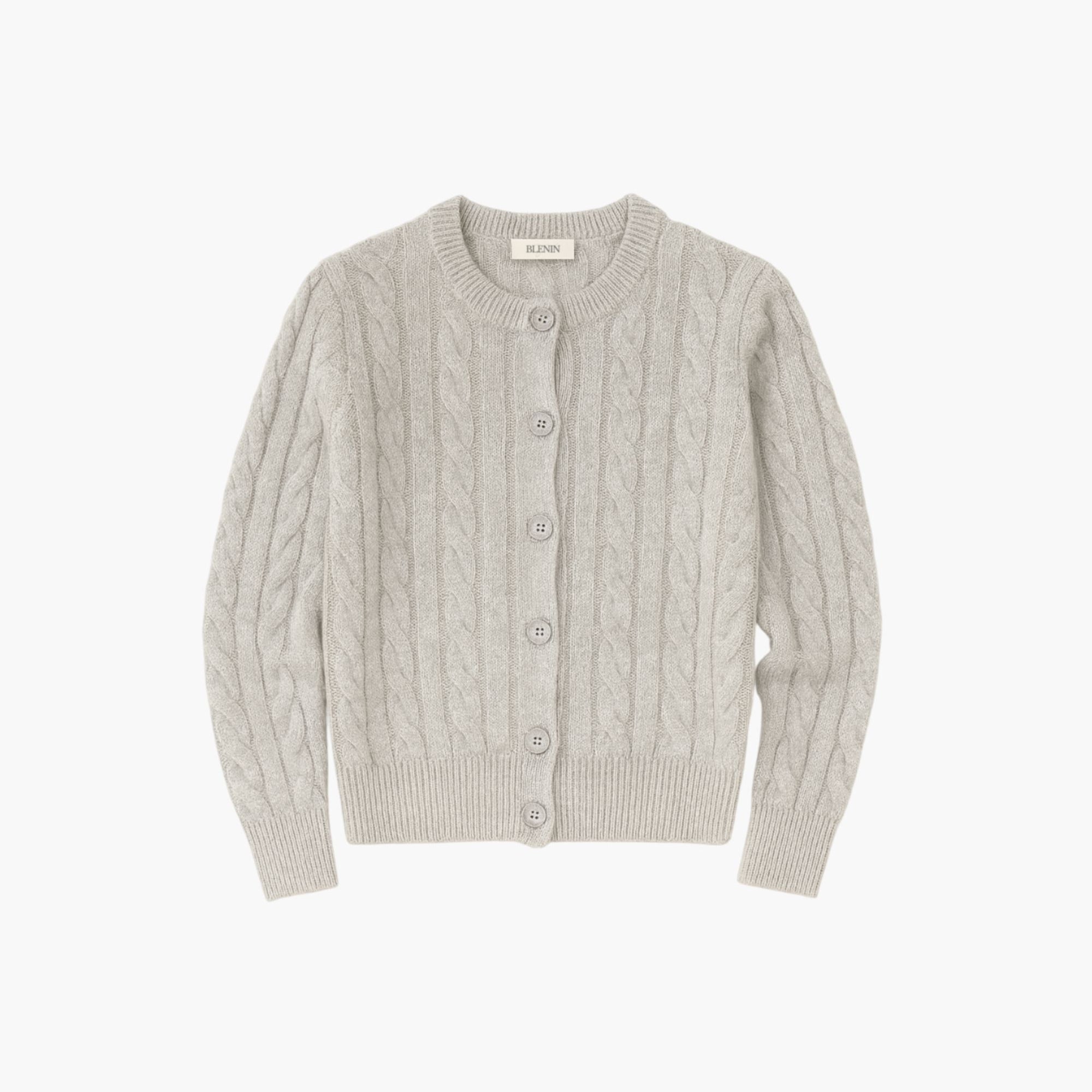 Woolen Button Long Sleeve Cable Knit Sweater
