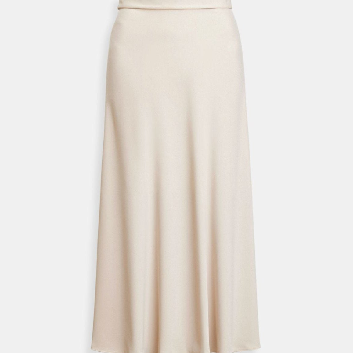 Old Money Solid High Waist Draped Midi Skirt