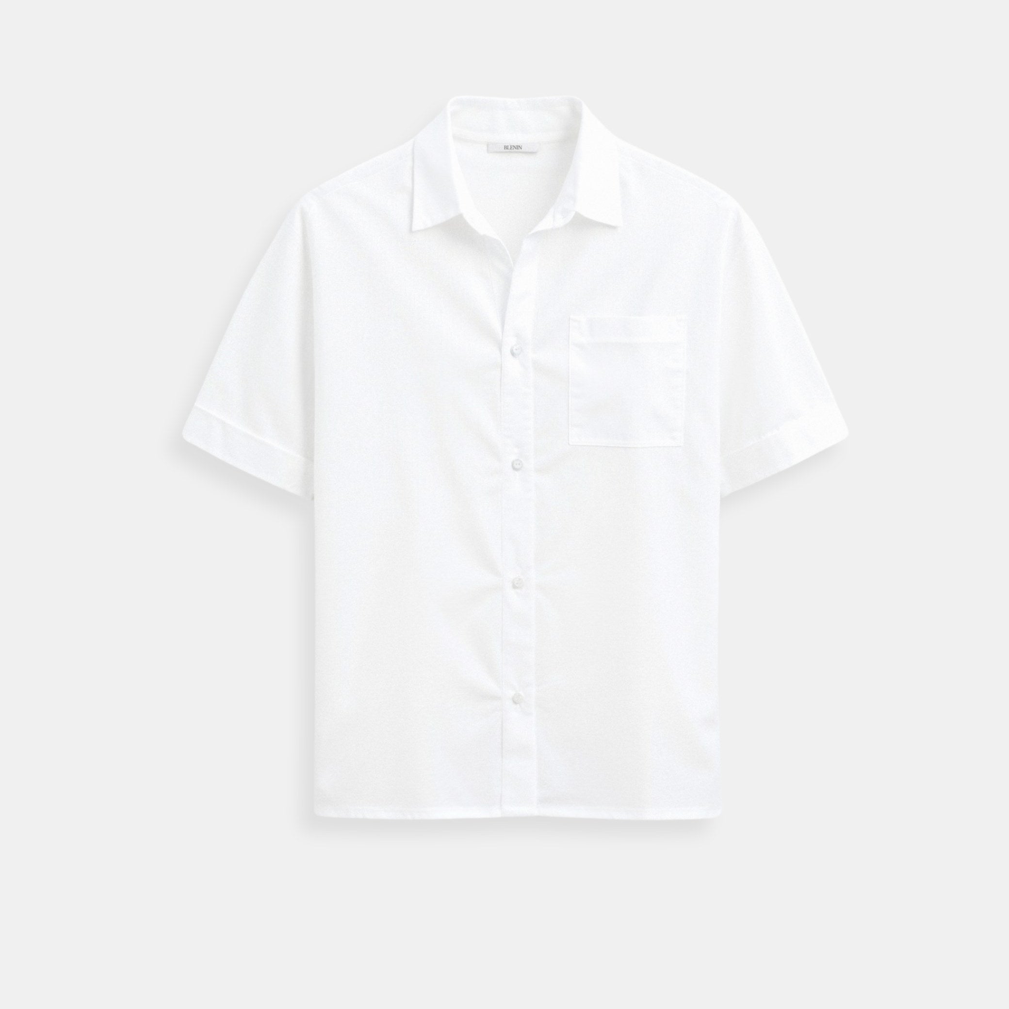 Old Money Short Sleeve Solid Button Front Shirt