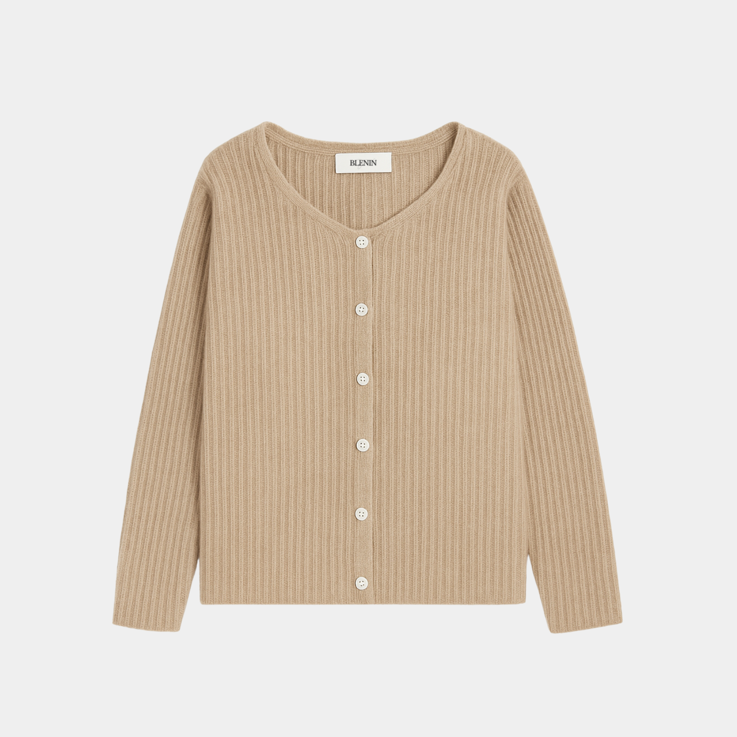 Old Money Beige Cashmere and Silk Cardigan