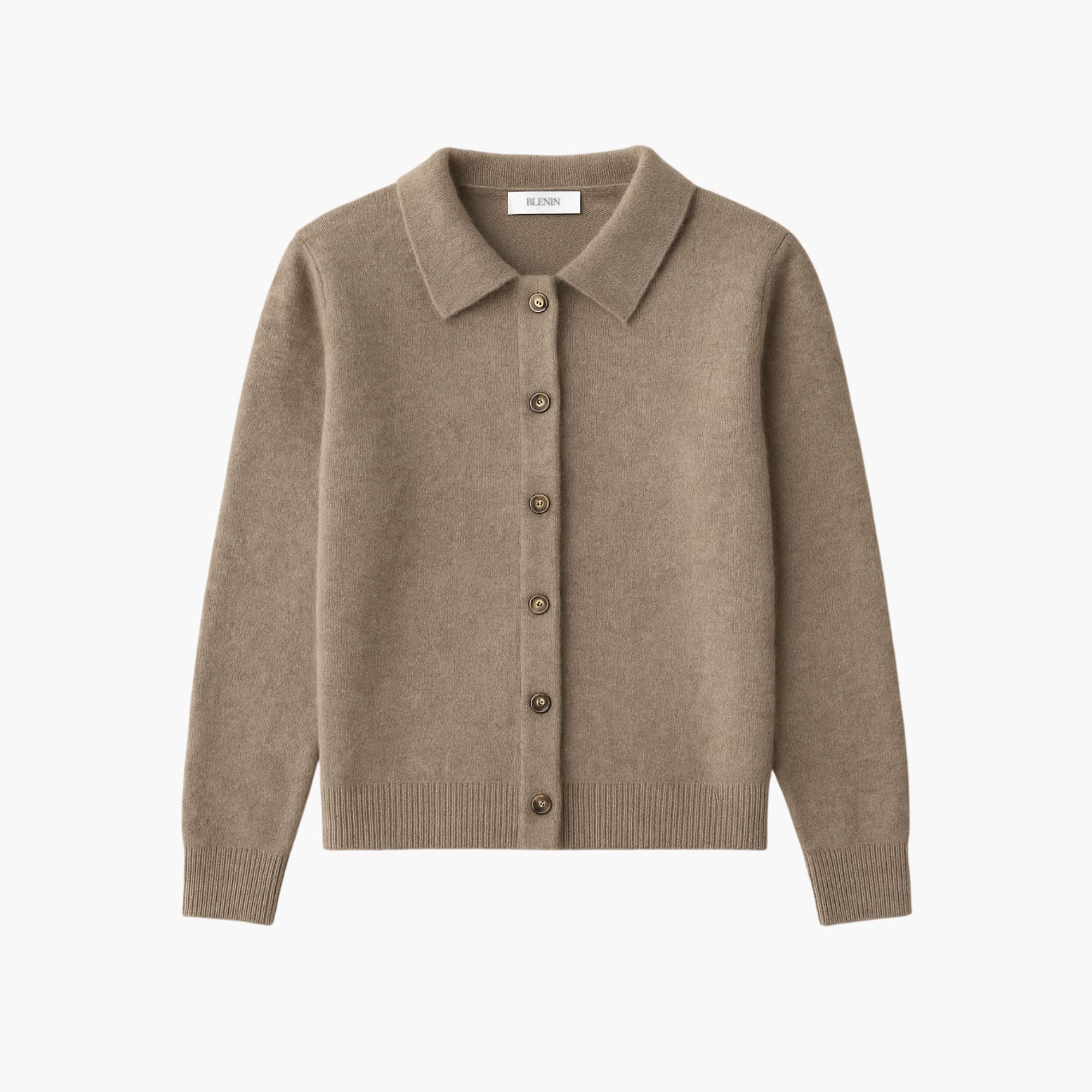 100% Woolen Old Money Polo Cardigan