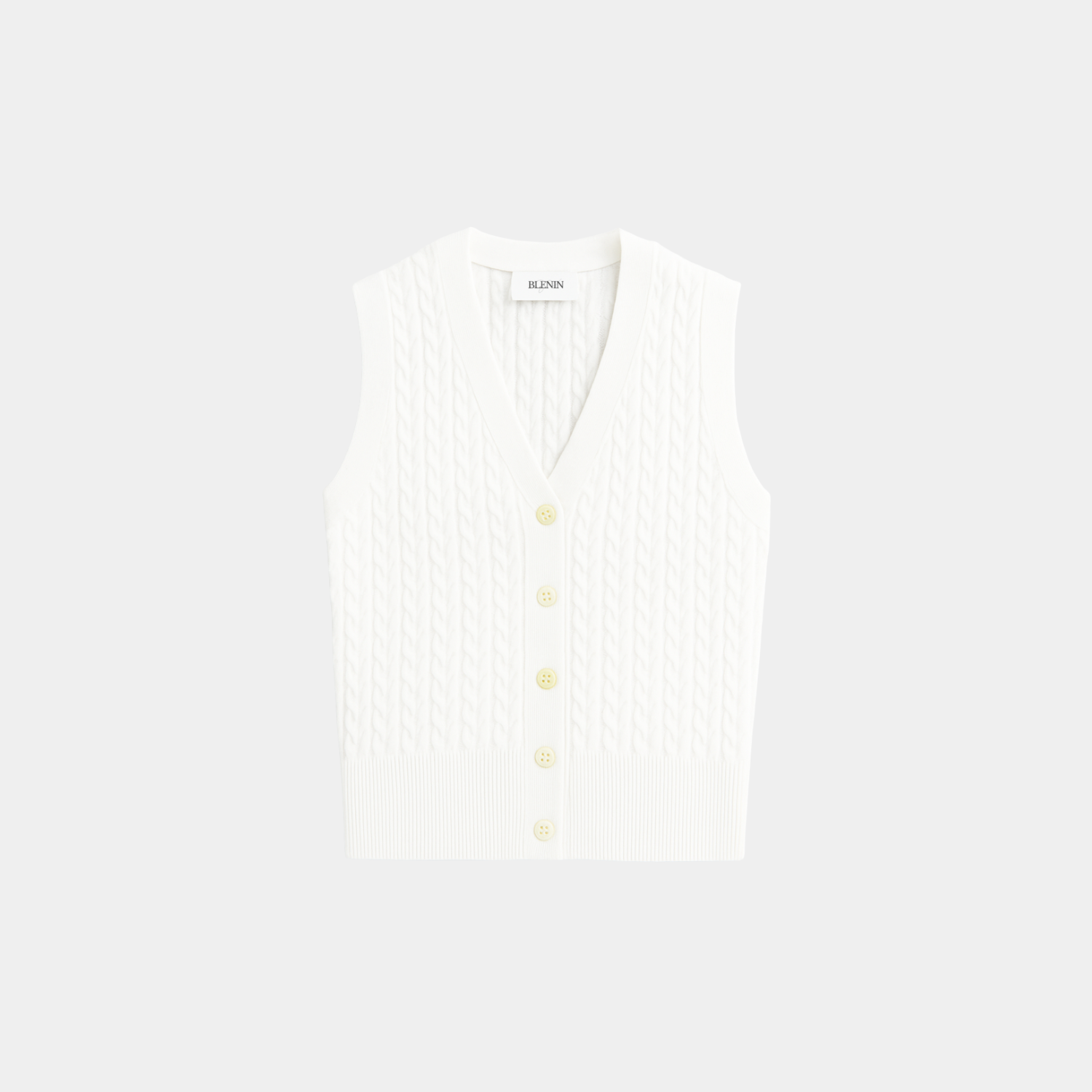 Smart Luxury Cable Knit Classic Cardigan Vest