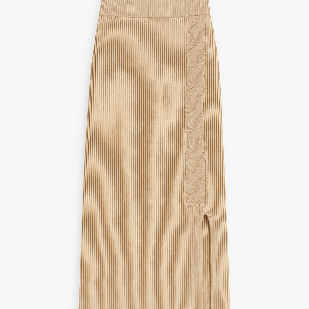 Luxurious Cashmere Blend Braided Skirt