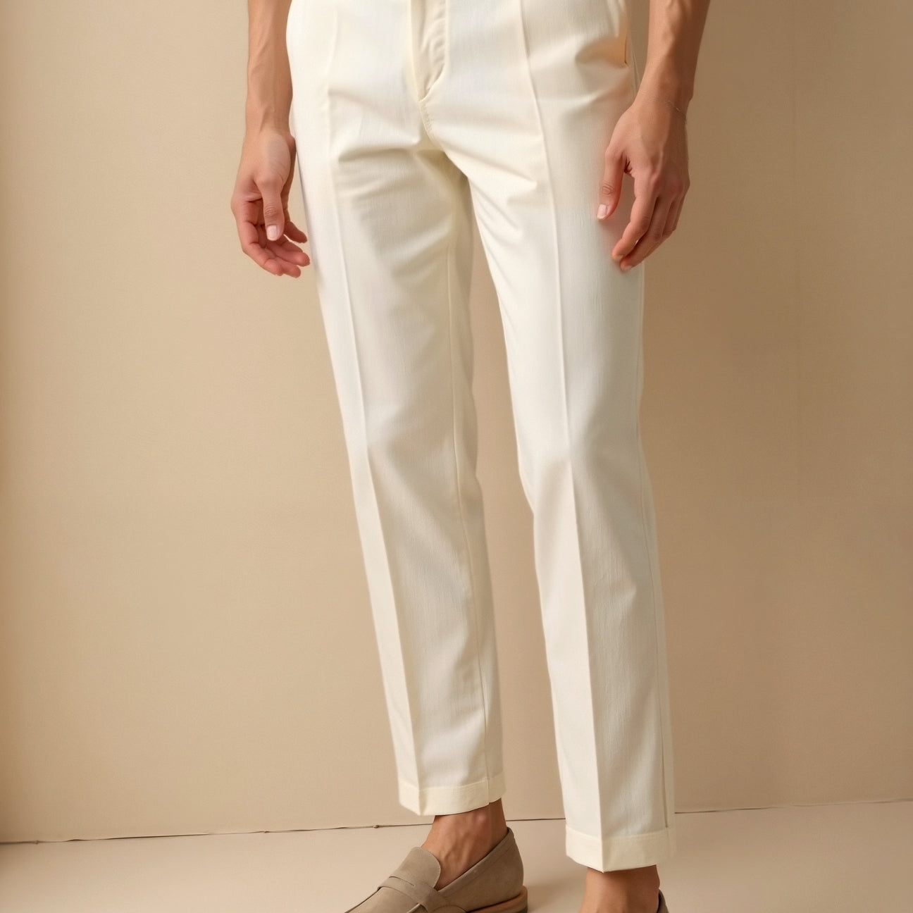 Smart Luxury Regular Fit Chino Ankle Pants