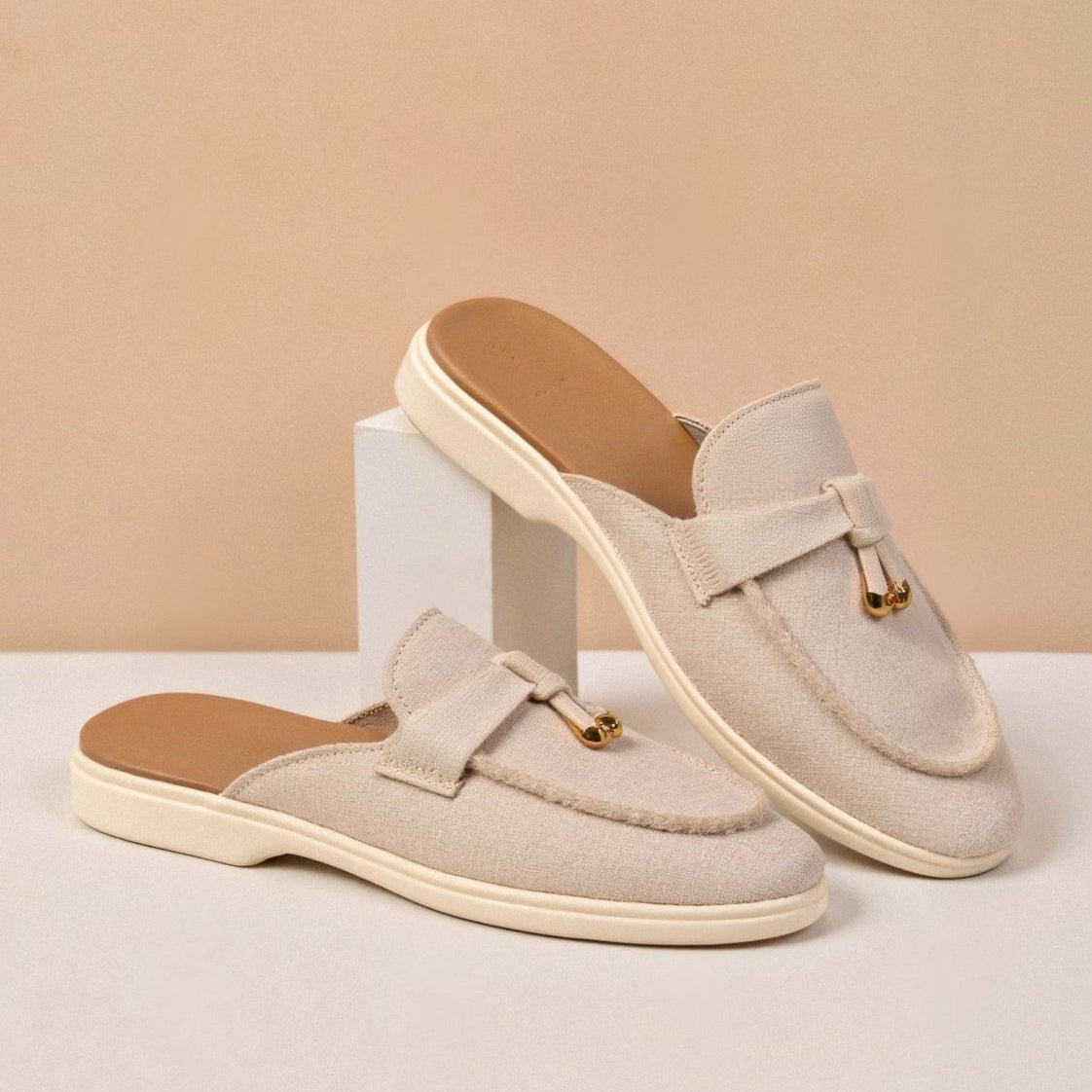 Old Money Women's Solid Toe Slip Flat Shoe Sandals