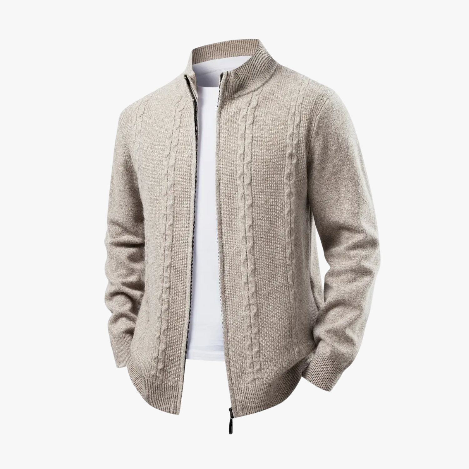 Premium Heavyweight 100% Wool Winter Cable Sweater