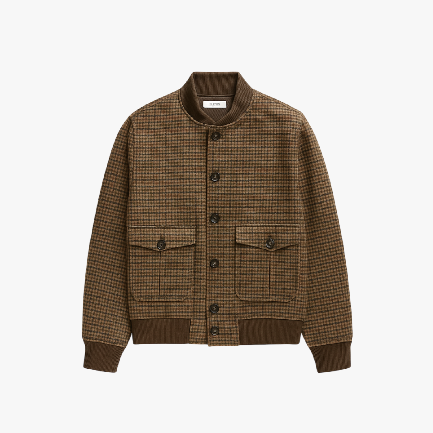 Brown checkered jacket on a white background