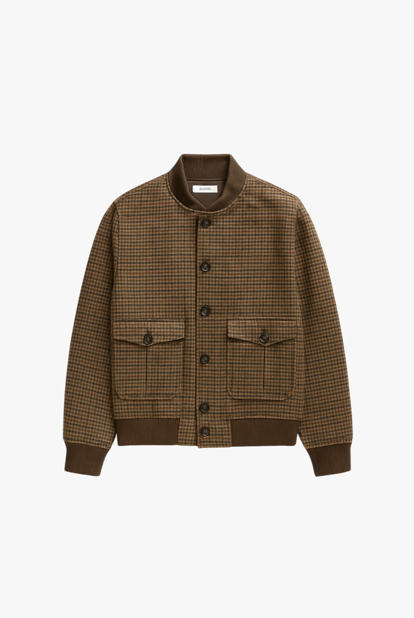 Brown checkered jacket on a white background