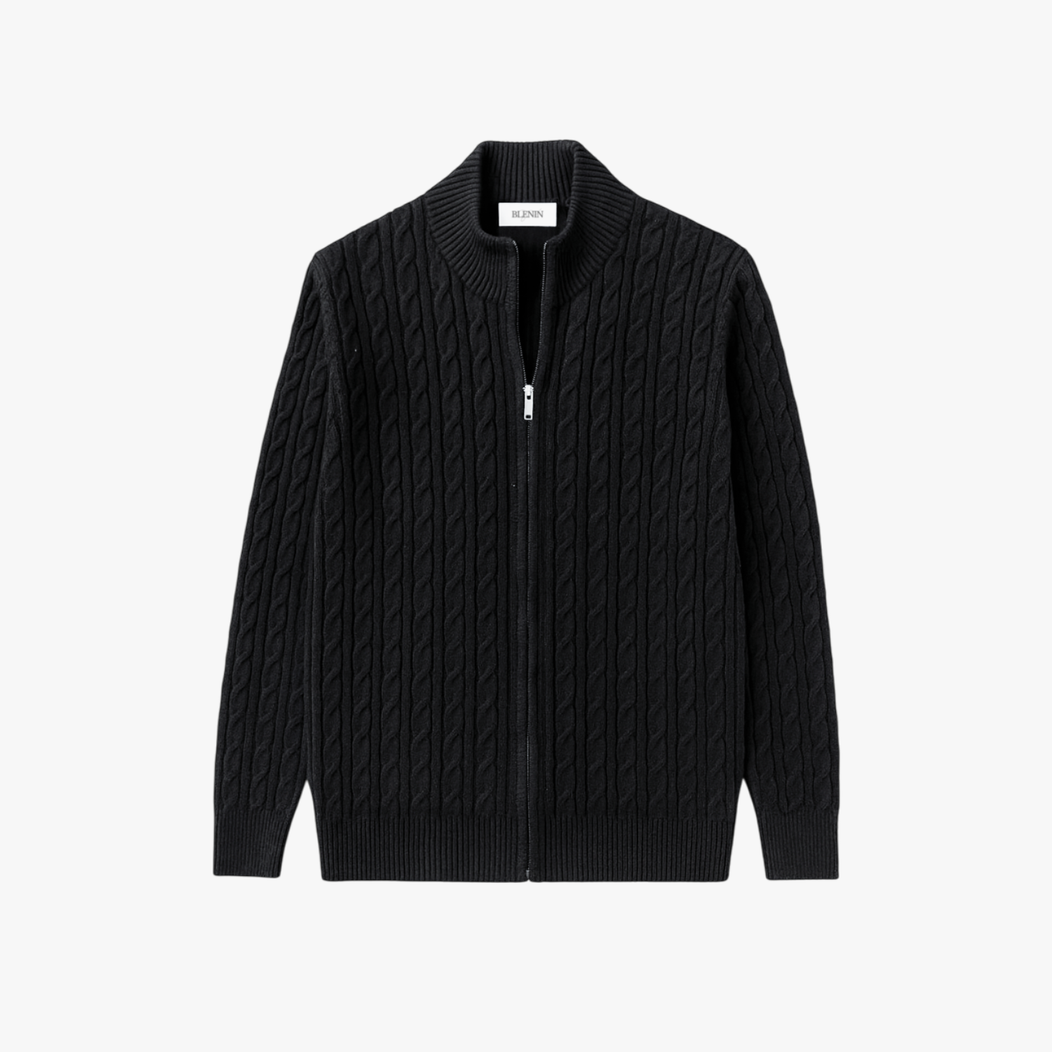 Old Money High Quality Solid Zip-Up Cable Knit Pullover