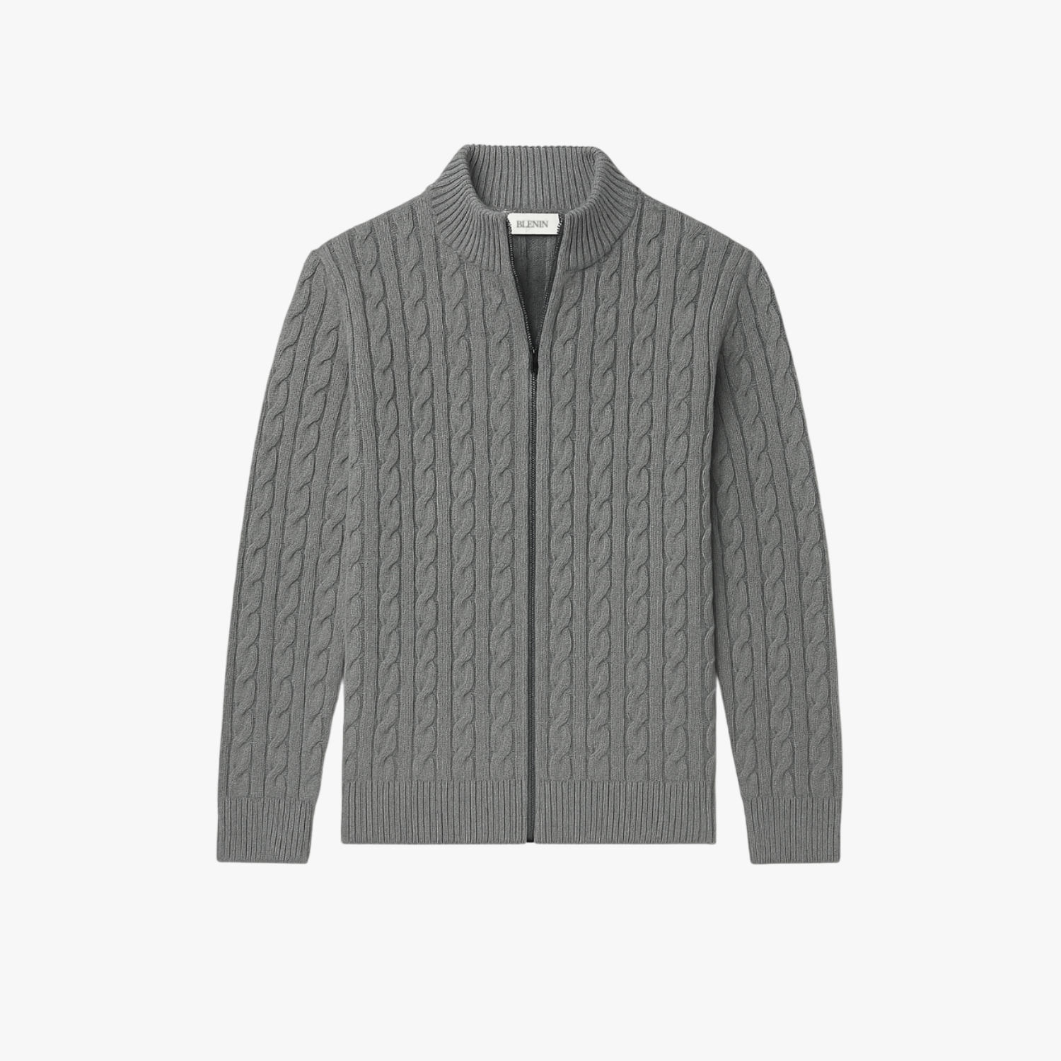 Old Money High Quality Solid Zip-Up Cable Knit Pullover