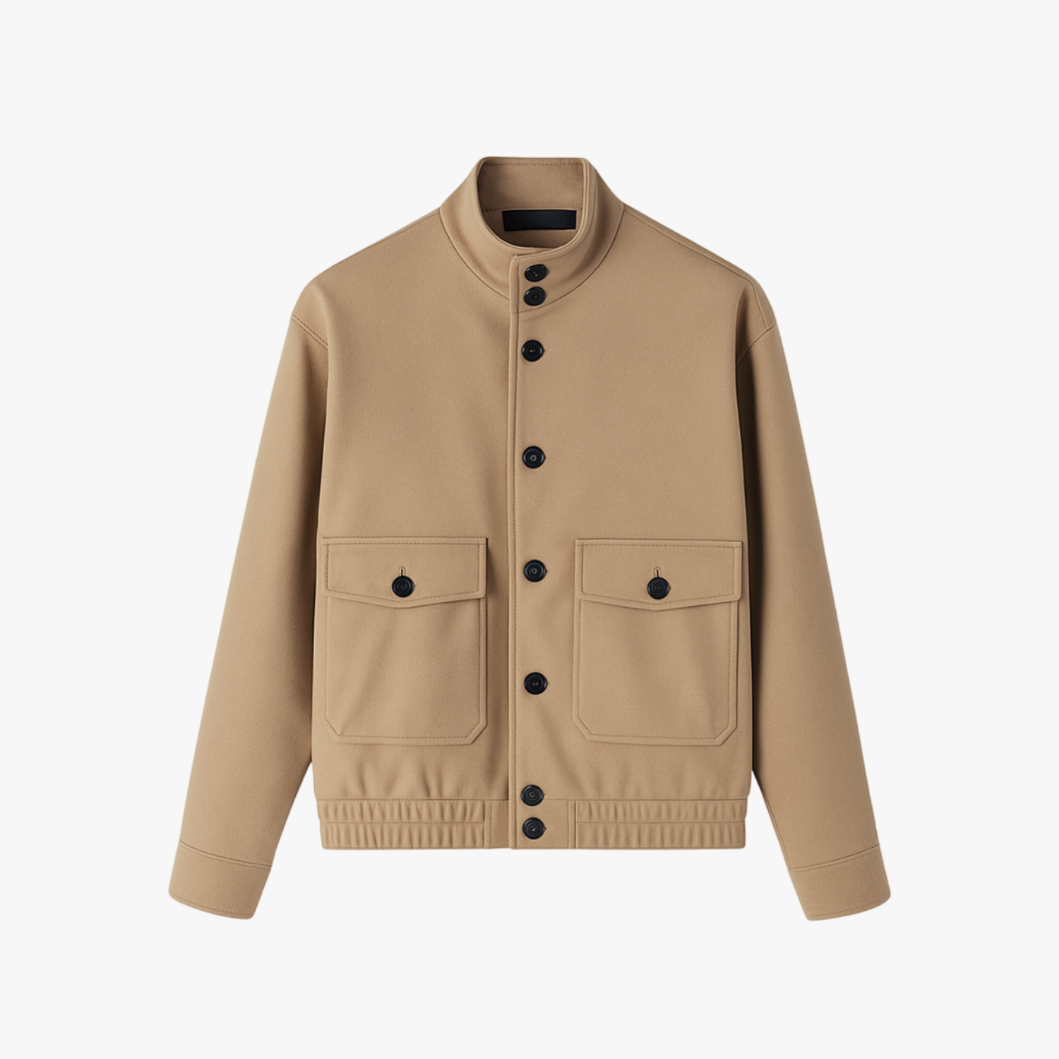 Old Money Casual Beige O-Neck Button Jacket