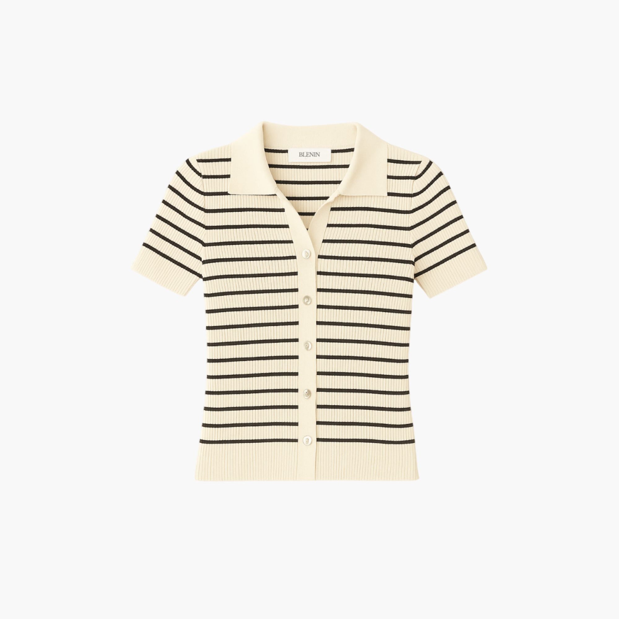 Women Beige-Black Lightweight Polo Cardigan