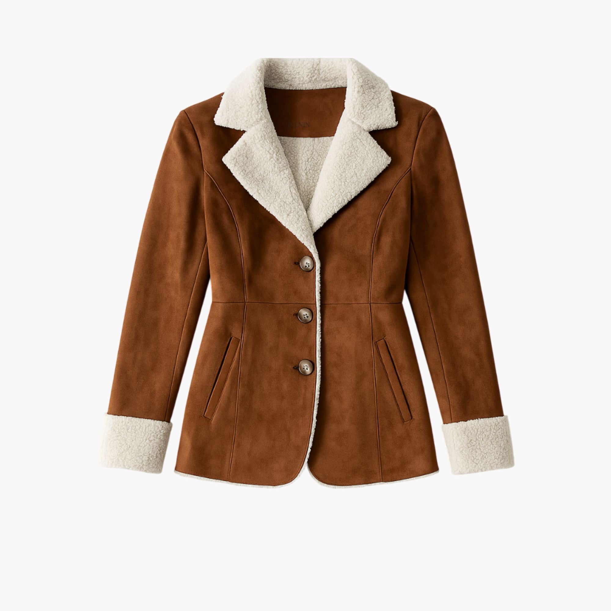 Faux Fur Button Front Insulated Elegant Jacket