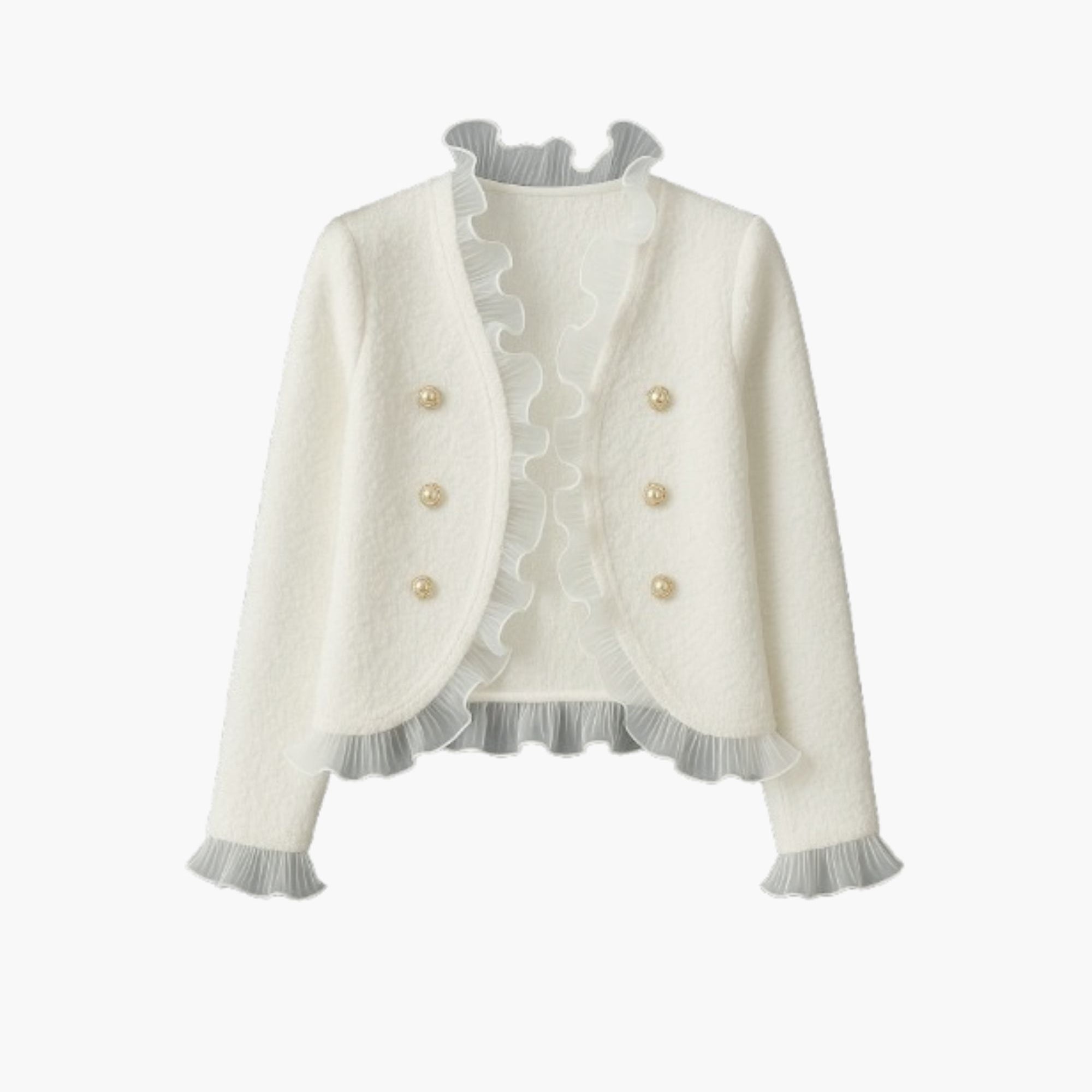 Old Money Breasted Mesh Front Open Blazer