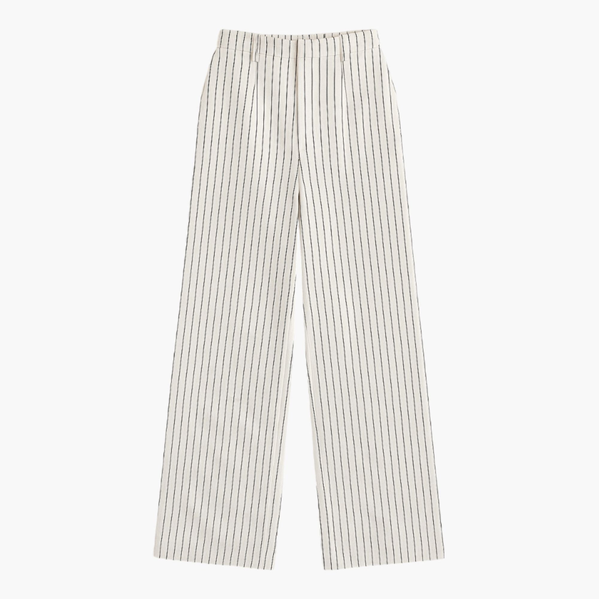 Old Money Wide Leg Striped Non-Stretch Trousers