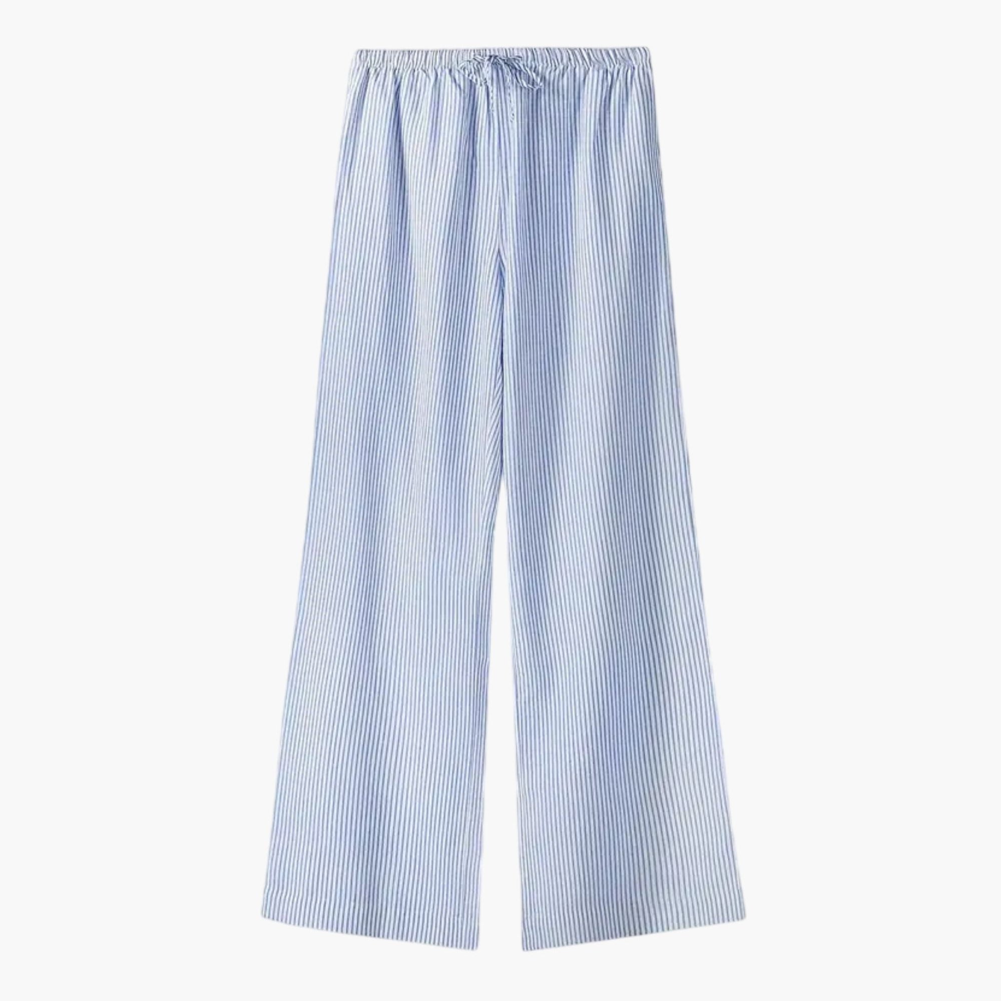 Casual Straight Vertical Stripes Woolen Pants