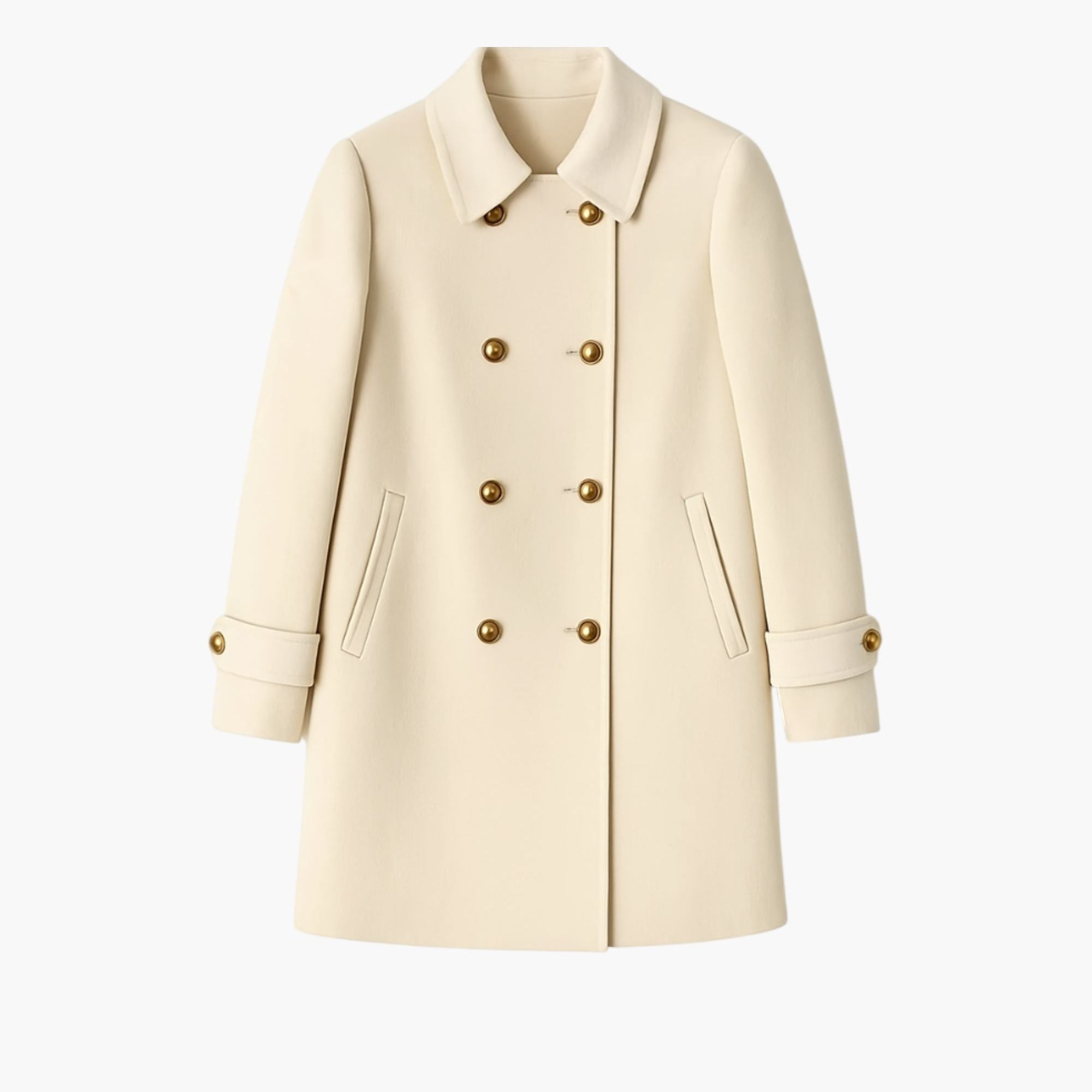 High Fashion Double-Breasted Woolen Coat