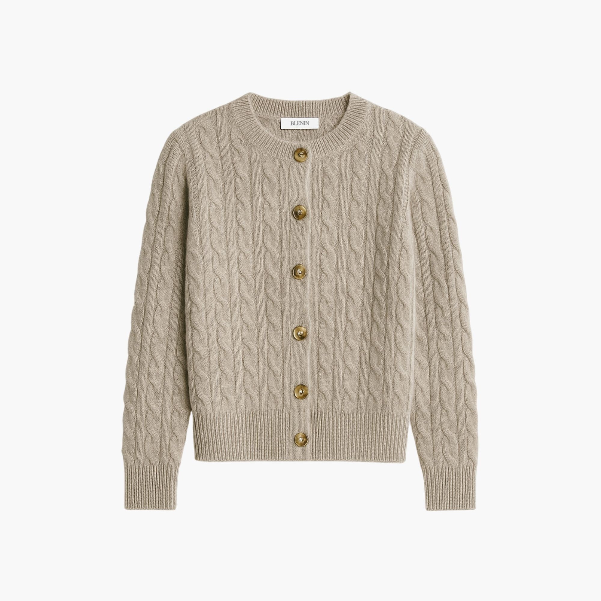 Quiet Luxury Cable Knit Classic Button Cardigan