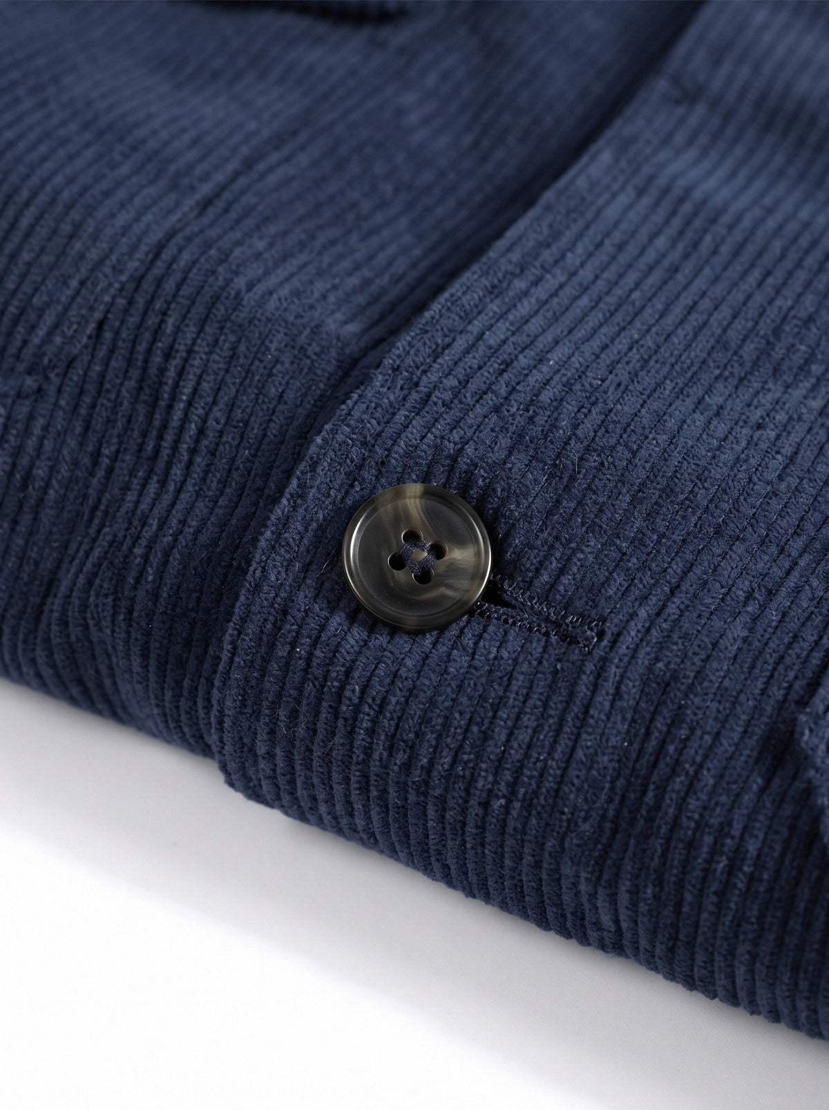 BLENIN men's corduroy field jacket in navy, fabric close-up