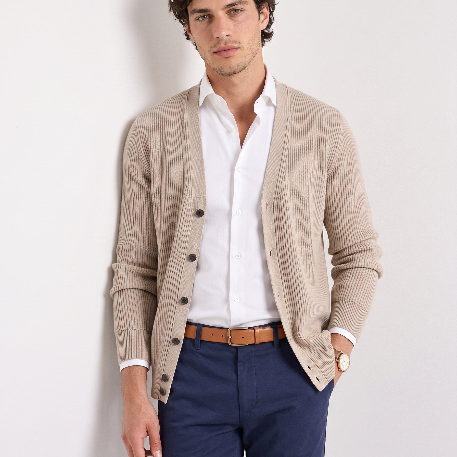 Premium Woolen Thick V-Neck Cardigan