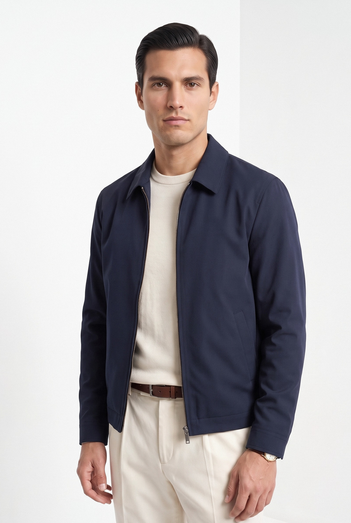 Men's lightweight zip jacket in navy