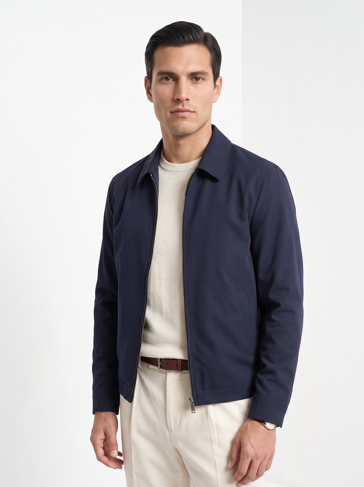 Men's lightweight zip jacket in navy