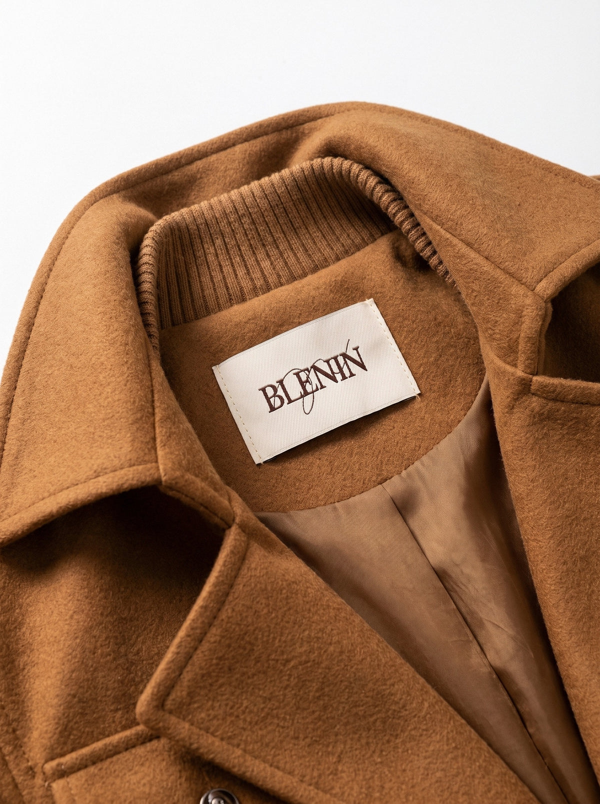 BLENIN double collar wool coat, woven BLENIN label