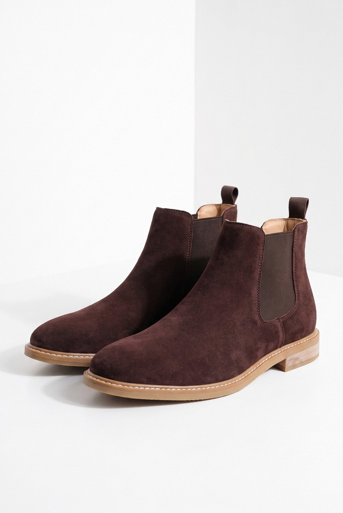 BLENIN suede chelsea boots, pair, three-quarter view