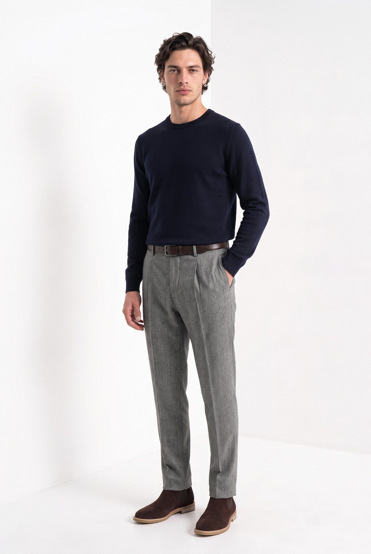 BLENIN suede chelsea boots, full outfit