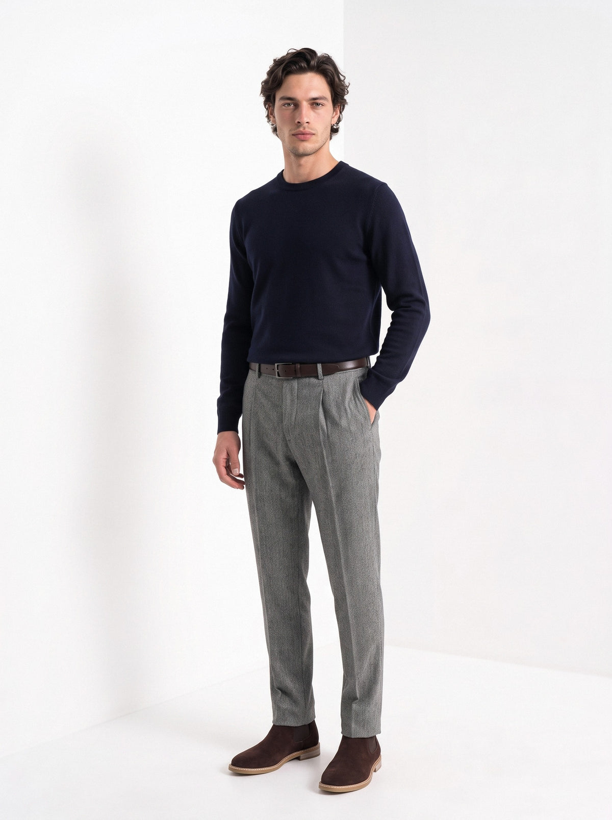 BLENIN suede chelsea boots, full outfit