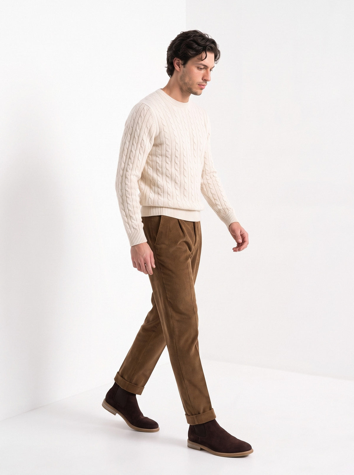BLENIN suede chelsea boots, full outfit, walking