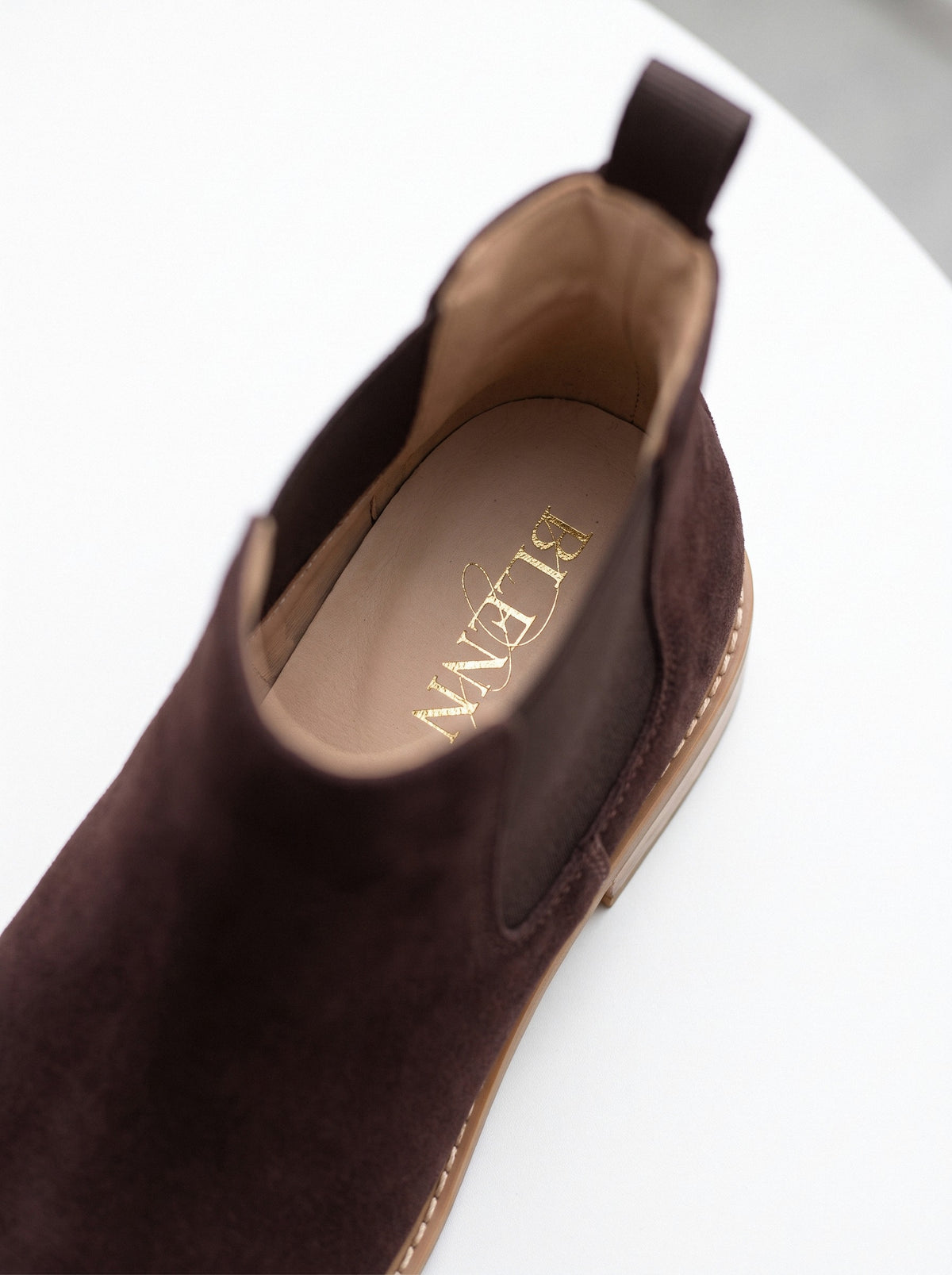 BLENIN suede chelsea boots, BLENIN insole logo