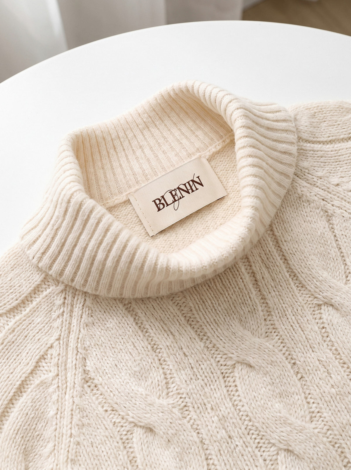 BLENIN cable knit sweater dress, woven BLENIN label