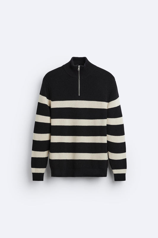 Old Money Wool Elegant Striped Sweater