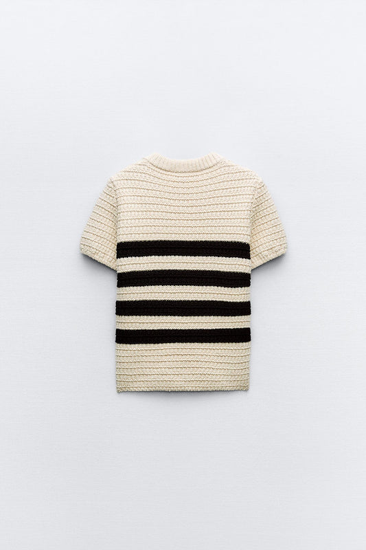 Old Money Crop Knit Woolen Sweater