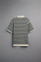 Old Money Knitted Striped Heavy Polo T-Shirt - BLENIN - Old Money Elegant Clothing Brand