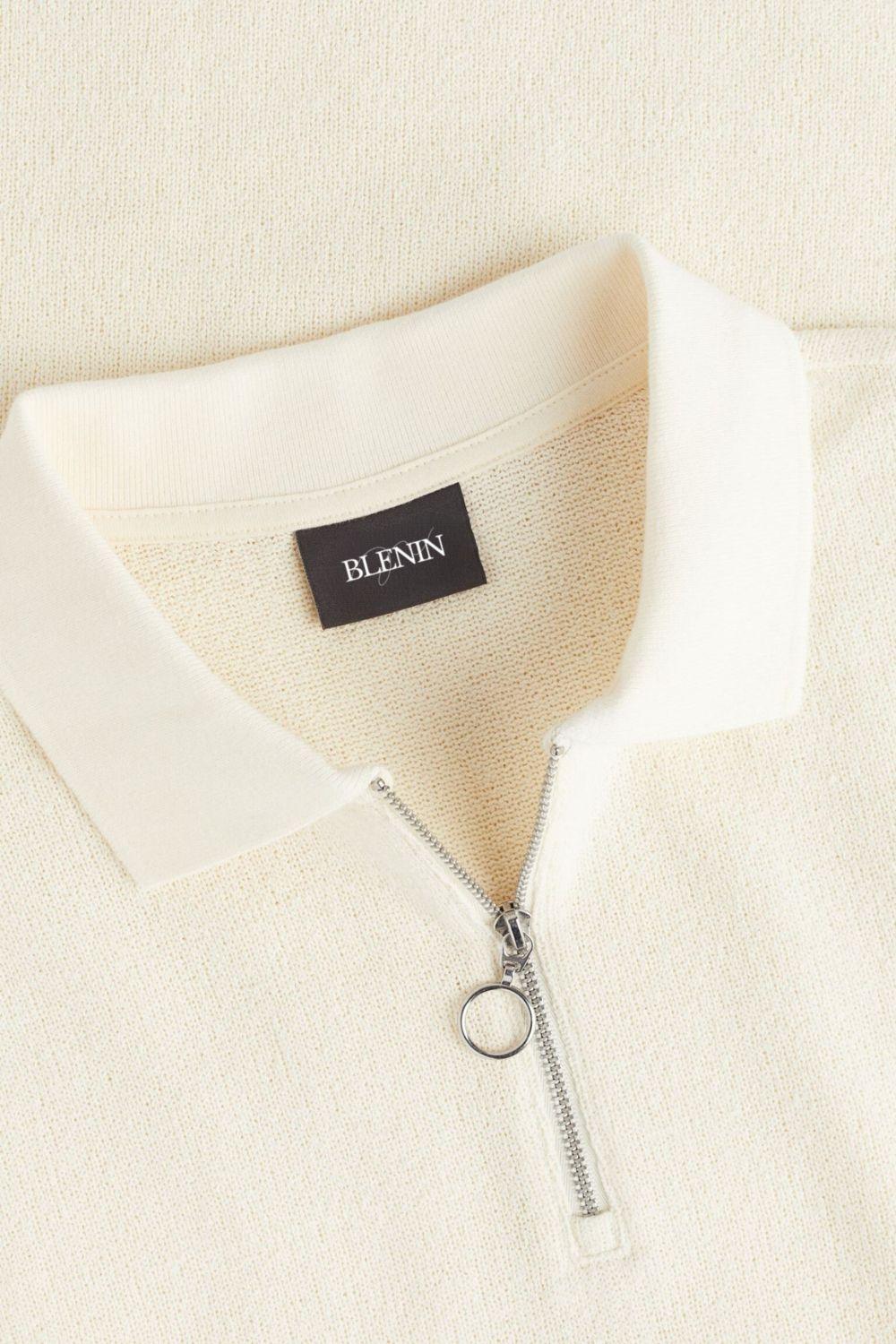 Old Money Regular Zip Polo Woolen T-Shirt - BLENIN - Old Money Elegant Clothing Brand