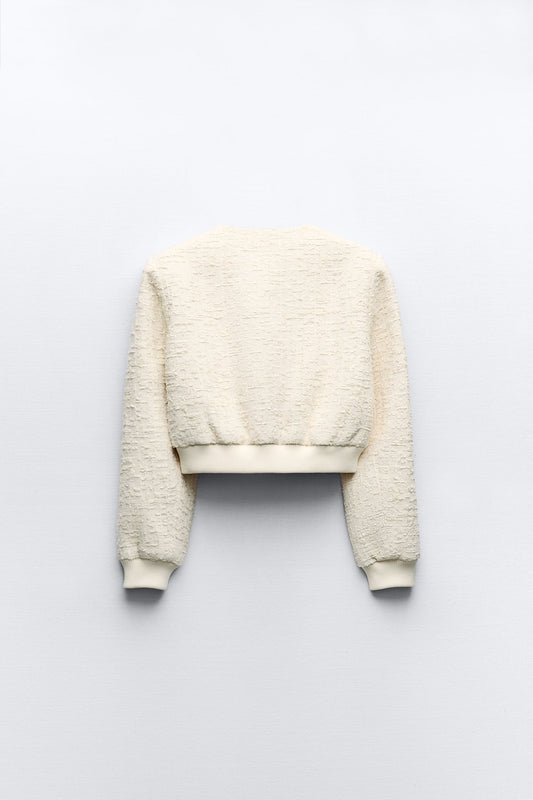 Old Money Structured Polo Bomber Sweater