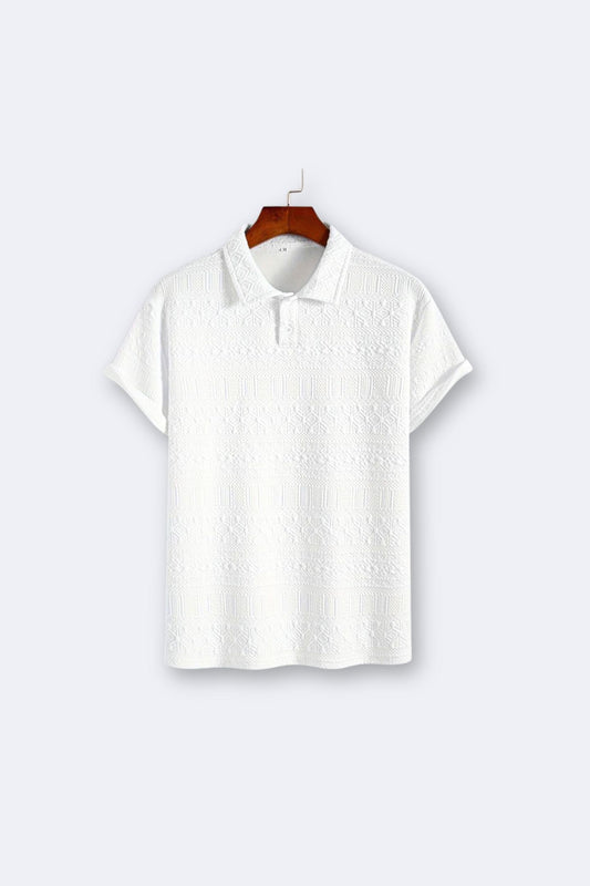 Old Money Men's Geometric Graphic Print Golf Polo T-Shirt