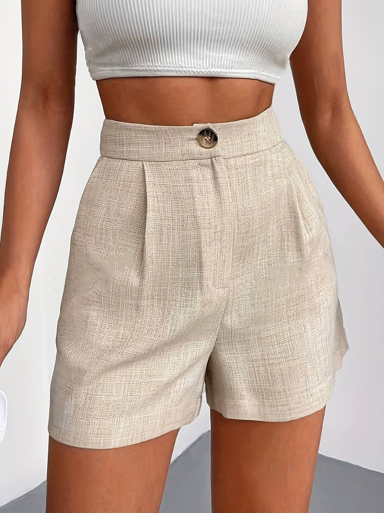 Old Money Elegant Button Front Pocket Design Shorts - BLENIN - Old Money Elegant Clothing Brand