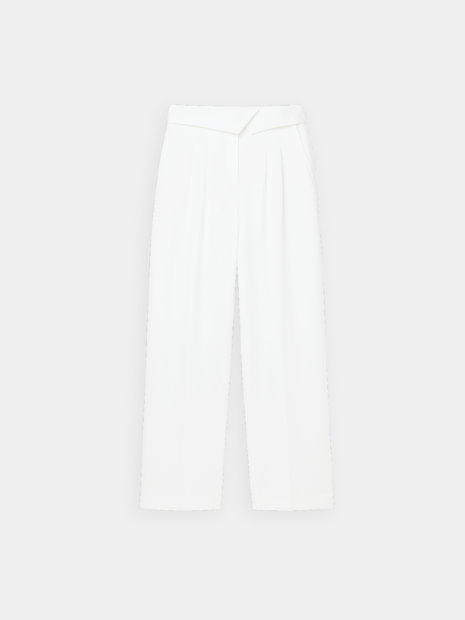 Old Money White Pleat Unique Waist Women Pants – BLENIN