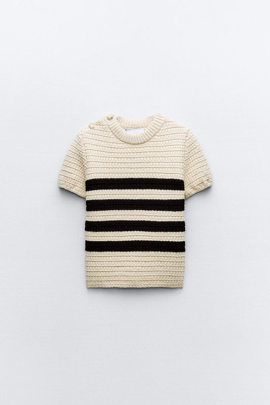 Old Money Crop Knit Woolen Sweater